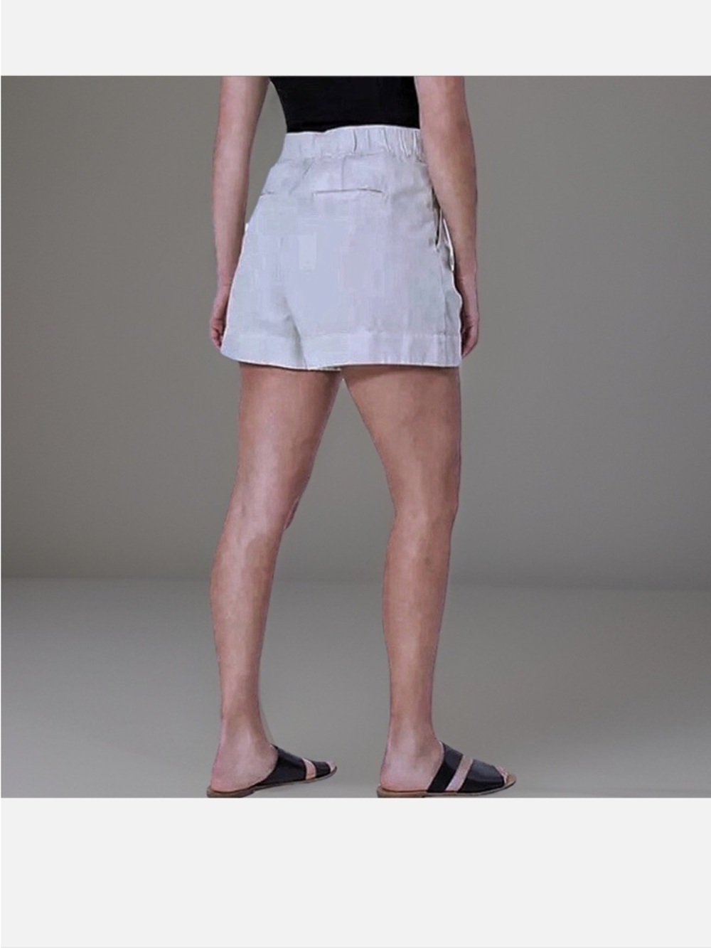 JOIE Shorts Womens X-Small Ivory Rainy Day Linen Blend High Rise Pleated Pockets - Picture 3 of 13